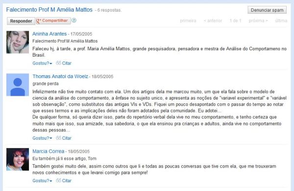 Ana Arantes reporta a triste notícia do falecimento da Professora Maria Amélia Matos